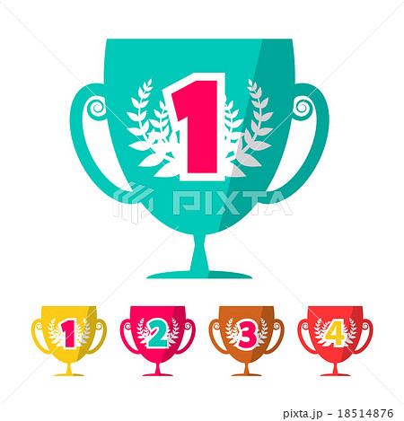 Flat Design Winning Cups Set 18514876