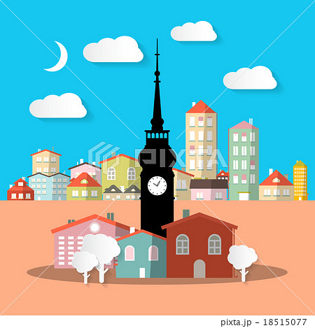 City - Town. Abstract Vector Urban Landscape 18515077