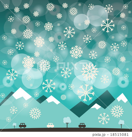 Winter Blue Background with Snowflakes. Vector 18515081