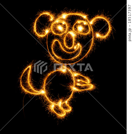 Monkey made sparklers on black 18517397