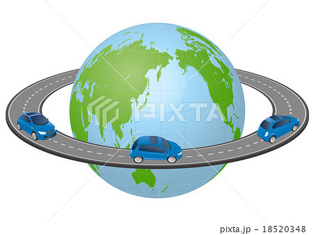地球を回る道路と自動車 18520348