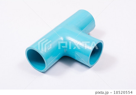 blue pvc pipe connection isolated 18520554