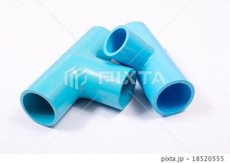 blue pvc pipe connection isolated 18520555