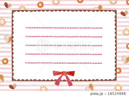 バレンタイン リボン カード 罫線有り のイラスト素材
