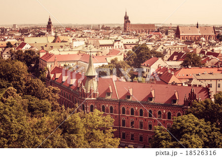 Aerial view of Old Town in Krakow, Poland 18526316