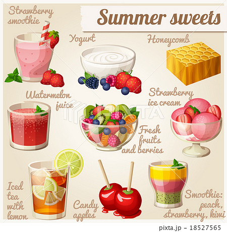 Set of food icons. Summer sweets Set of food icons. Summer sweets 18527565