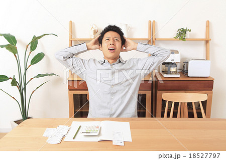 家計簿をつける男性 家計簿をつける男性 18527797