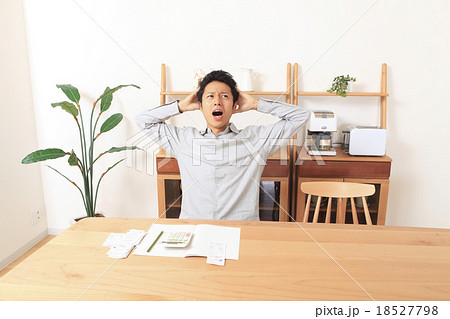 家計簿をつける男性 家計簿をつける男性 18527798