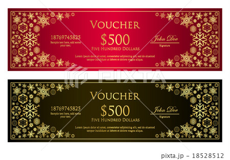 Red and black Christmas voucher with snowflakes 18528512