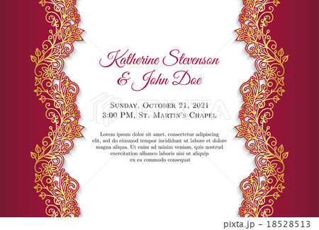 Wedding invitation with golden ornament 18528513