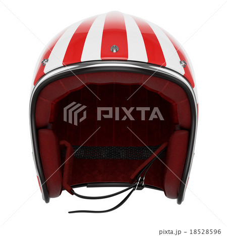 Motorcycle helmet red white front view Motorcycle helmet red white front view 18528596