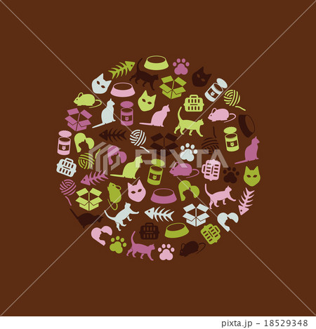 cat icons in circle cat icons in circle 18529348