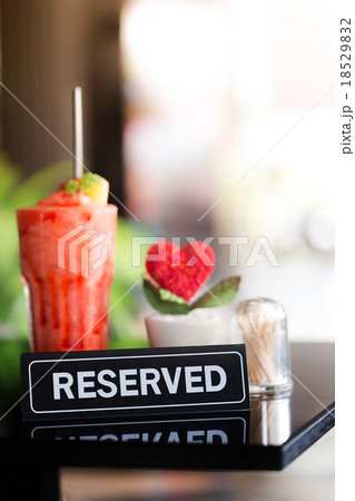 Reserved Sign On A Table In Restaurant 18529832