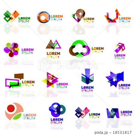 Geometric shapes company logo set, paper origami 18531817