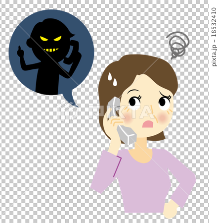犯罪の電話を受けた女性 18532410