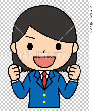 女子学生　ガッツポーズ 18532845