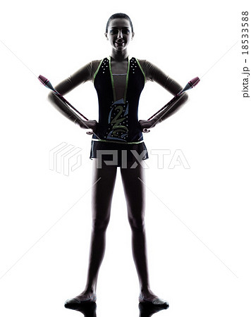 Rhythmic Gymnastics teeenager girl silhouette 18533588