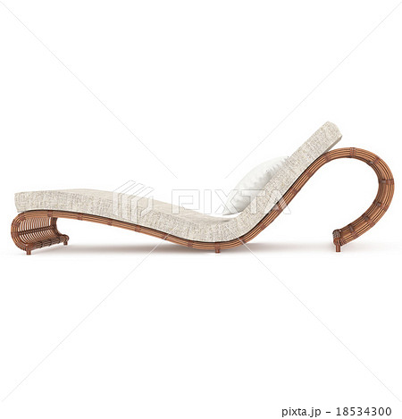 Deckchair rattan side view 3d graphics 18534300