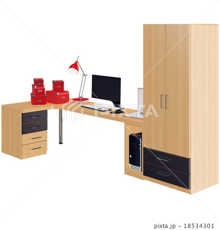 Furniture collection with computer and some office 18534301