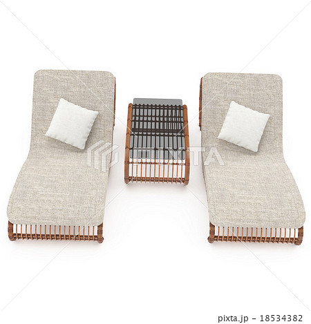 Rattan chairs 3d graphics 18534382