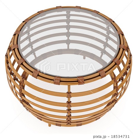 Rattan coffee table. 3D graphic 18534731