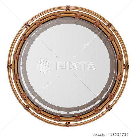 Rattan table, top view. 3D graphic 18534732