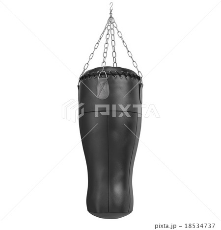 Hanging punching bag with leather straps 18534737