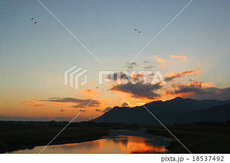肝属川の朝景 18537492