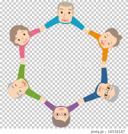 高齢者　手を繋ぐ　コピースペース 18538187