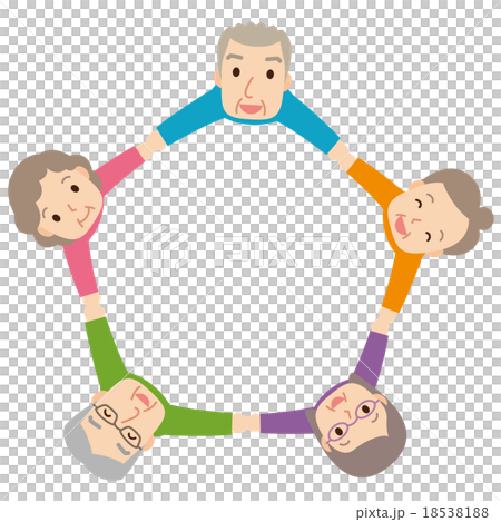 高齢者　手を繋ぐ　コピースペース 18538188