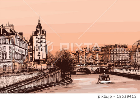 ile de la cite - illustration 18539415