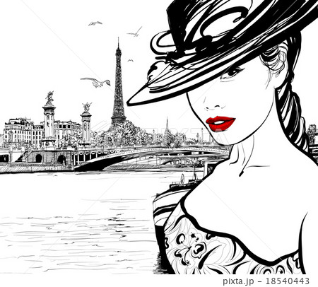 Young woman near the Seine river in Paris Young woman near the Seine river in Paris 18540443