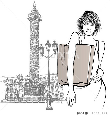 Young woman shopping in Paris 18540454