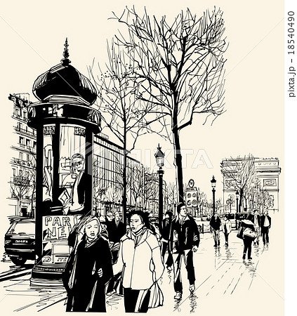 Paris - avenue des champs-elysees Paris - avenue des champs-elysees 18540490