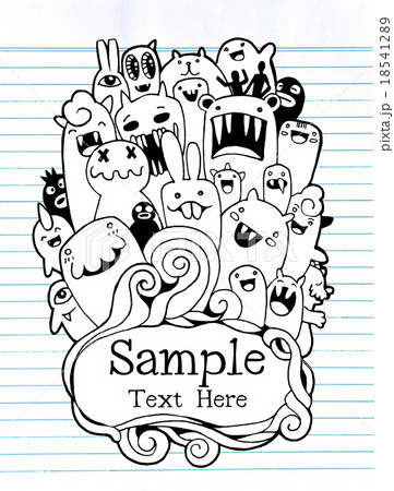 Vector illustration of Monsters and cute alien  18541289