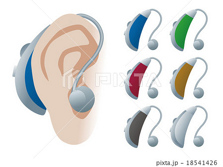 補聴器イラストのイラスト素材