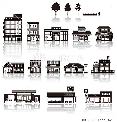 建物アイコン シルエットのイラスト素材