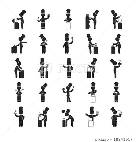 Set of chef  , Human pictogram Icons 18541917