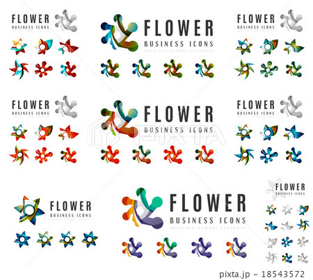 Set of company logotype branding designs, flower Set of company logotype branding designs, flower 18543572