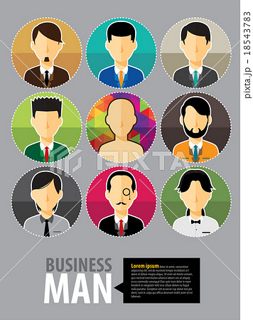 People icons in flat modern style. People icons in flat modern style. 18543783