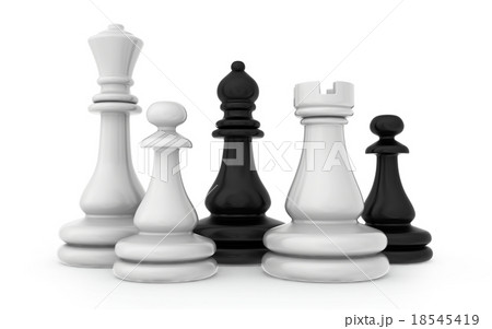 The composition of the chess pieces isolated on The composition of the chess pieces isolated on 18545419