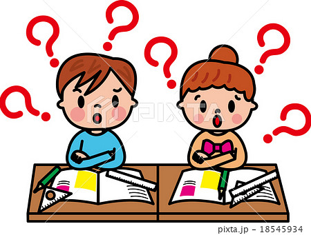 子供　小学生　児童　教室　机　勉強　わからない　？ 18545934