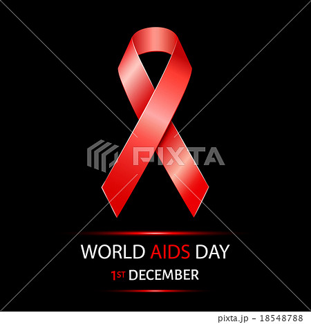 World Aids Day background with red ribbon of aids 18548788