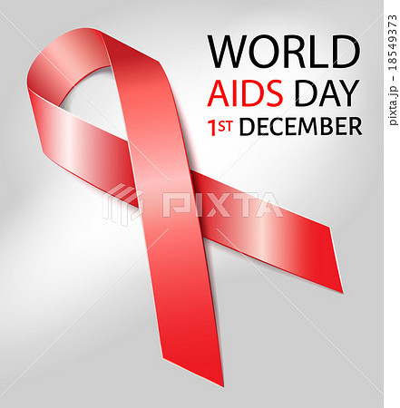 World Aids Day background with red ribbon of aids 18549373