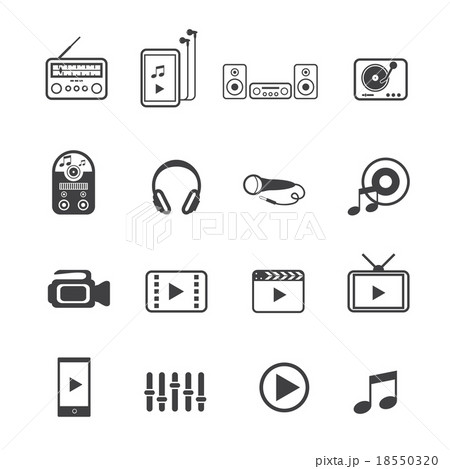 Big Data icon set, Multimedia and entertainment Big Data icon set, Multimedia and entertainment 18550320