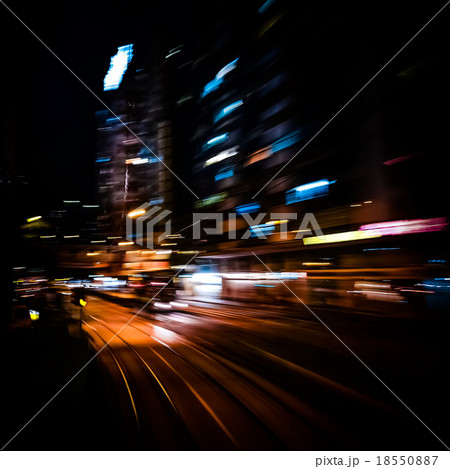 Modern city motion blur. Hong Kong. Abstract city 18550887