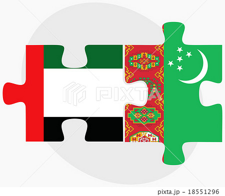 United Arab Emirates and Turkmenistan Flags 18551296