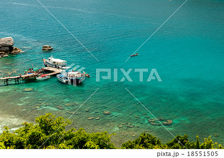 Motorboat dock and transfer tourist at Nang Yuan 18551505