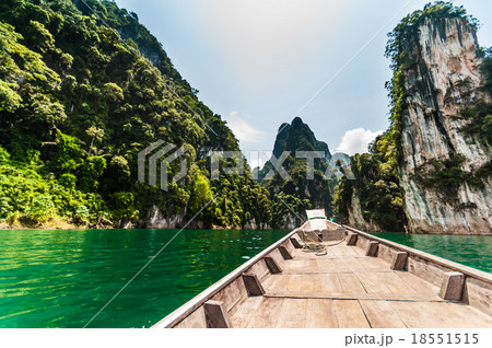 Longtail boat at Cheow Lan Lake, Thailand Longtail boat at Cheow Lan Lake, Thailand 18551515