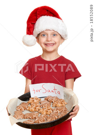 girl in santa hat winter holiday christmas concept girl in santa hat winter holiday christmas concept 18552089